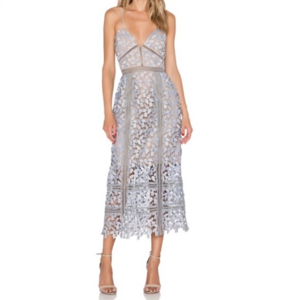Anthropologie Celane lace midi dress size small